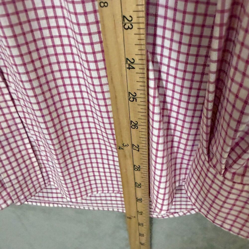 Ralph Lauren Polo Shirt Men L Large Pink Gingham Check Performance Classic Fit